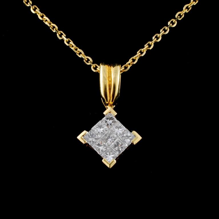 18K Yellow Gold 0.50ctw Diamond Pendant