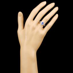 18K Gold 1.63ct Sapphire & 0.45ctw Diamond Ring