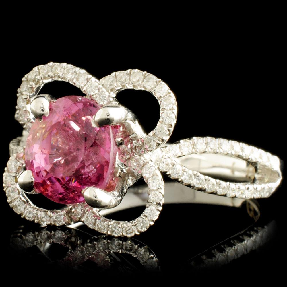 18K Gold 2.14ct Spinel & 0.37ctw Diamond Ring