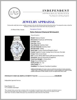 Rolex DateJust Diamond 36mm Wristwatch