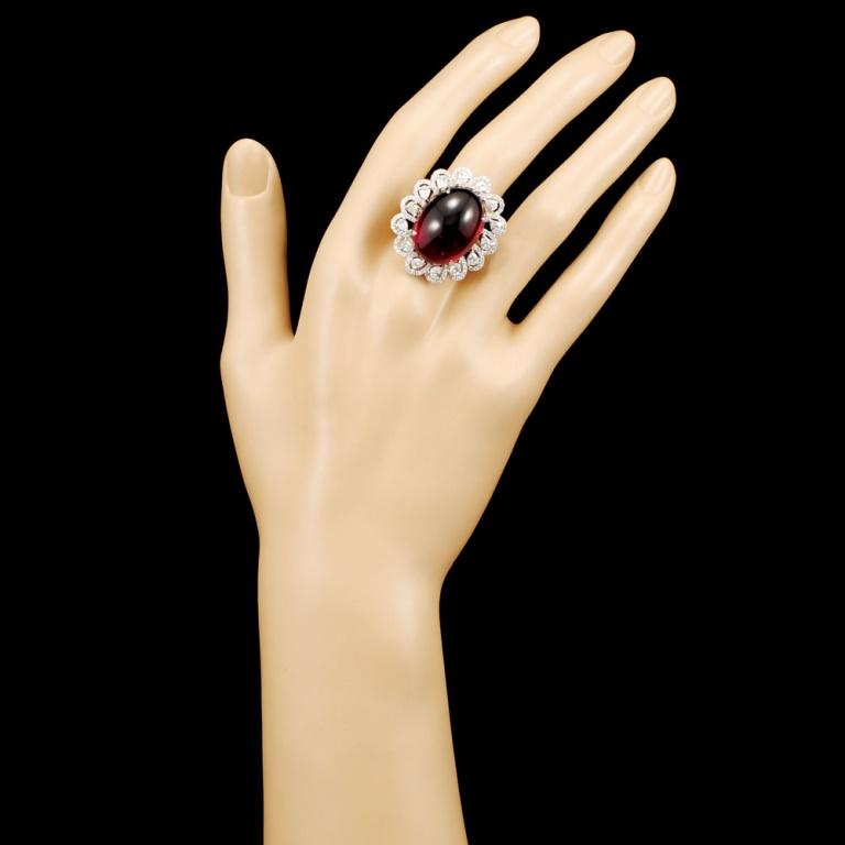 18K Gold 25.37ct Rubellite Tourmaline & 1.60ctw Di