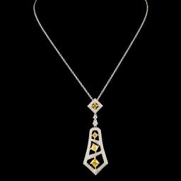 18K Gold 1.15ctw Fancy Diamond Pendant