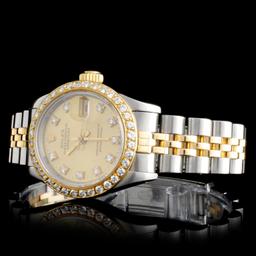 Rolex YG/SS DateJust Diamond Ladies Watch