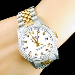 Rolex DateJust YG/SS Diamond 36mm Wristwatch