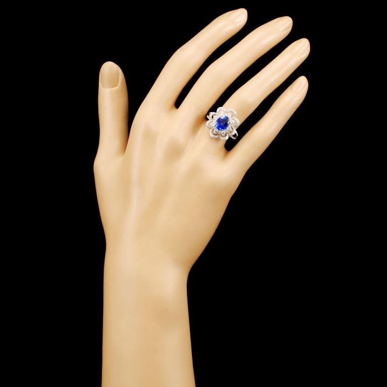 18K Gold 2.00ct Sapphire & 0.98ctw Diamond Ring