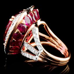 18K Gold 16.47ct Rubellite Tourmaline & 1.76ctw Di