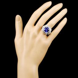 18K Gold 6.20ct Tanzanite & 1.78ctw Diamond Ring