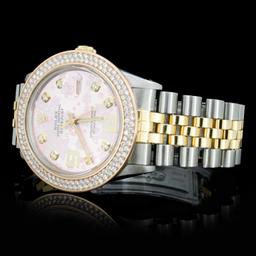 Rolex YG/SS 36MM DateJust Diamond Watch