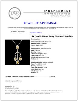 18K Gold 0.90ctw Fancy Diamond Pendant