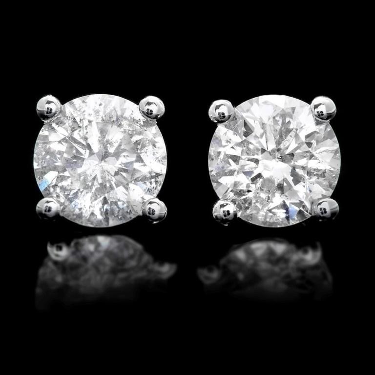 14k White Gold 1.50ct Diamond Earrings