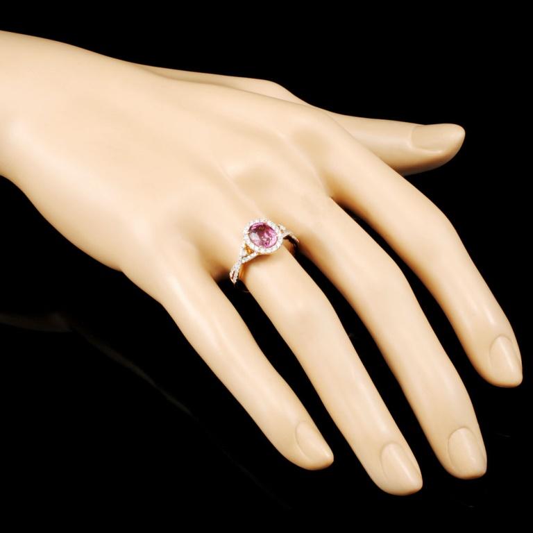 14K Gold 1.90ct Spinel & 0.42ctw Diamond Ring