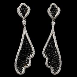 14K White Gold 4.33ctw Fancy Color Diamond Earring