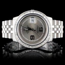 Rolex SS DateJust 36MM Diamond Wristwatch