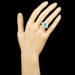 18K Gold 3.16ct Paraiba & 2.25 Diamond Ring