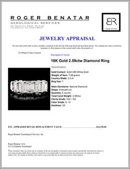 18K Gold 2.59ctw Diamond Ring