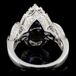 18K Gold 3.56ct Sapphire & 1.38ct Diamond Ring