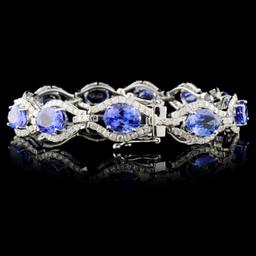 14K White Gold 15.11ct Tanzanite & 3.53ctw Diamond