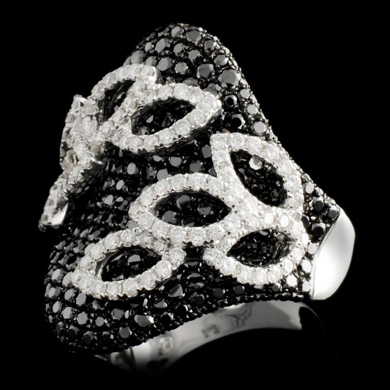 14K White Gold 3.66ctw Fancy Diamond Ring