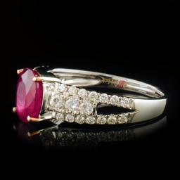 14k White Gold 1.44ct Ruby & 0.42ctw Diamond Ring