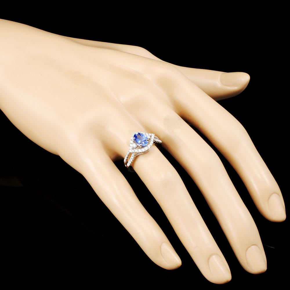 18K Gold 1.04ct Sapphire & 0.45ctw Diamond Ring