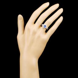 18K Gold 1.04ct Sapphire & 0.45ctw Diamond Ring