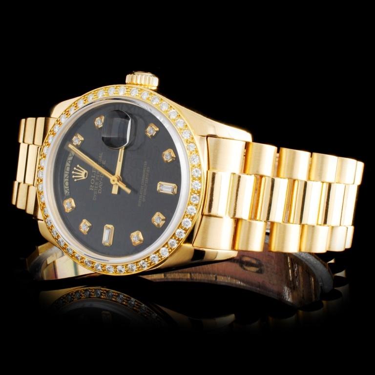 Rolex 18K YG Day-Date Diamond 36MM Watch