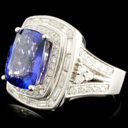 18K Gold 7.74ct Tanzanite & 1.54ctw Diamond Ring