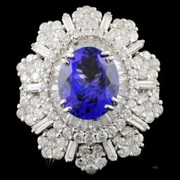 18K Gold 4.15ct Tanzanite & 3.65ctw Diamond Ring