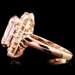 14K Gold 4.92ct Kunzite & 0.43ctw Diamond Ring