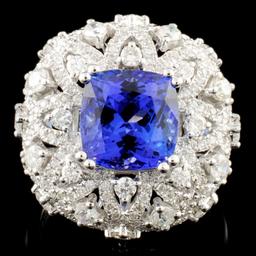 18K Gold 4.00ct Tanzanite & 1.73ctw Diamond Ring