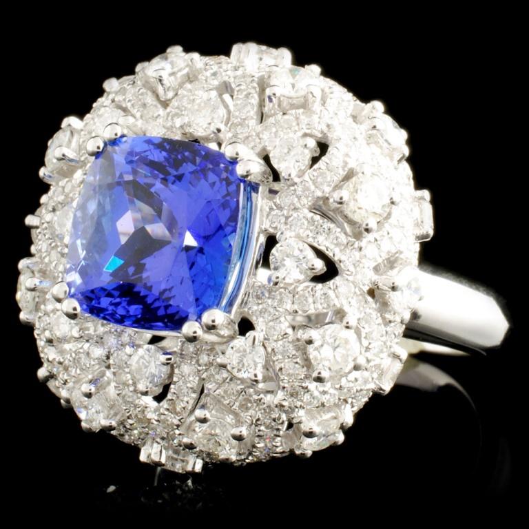 18K Gold 4.00ct Tanzanite & 1.73ctw Diamond Ring