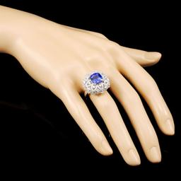 18K Gold 4.00ct Tanzanite & 1.73ctw Diamond Ring