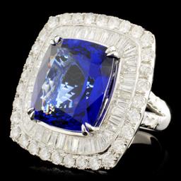 18K Gold 17.88ct Tanzanite & 4.24ctw Diamond Ring