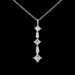 14K White Gold 0.85ctw Diamond Pendant