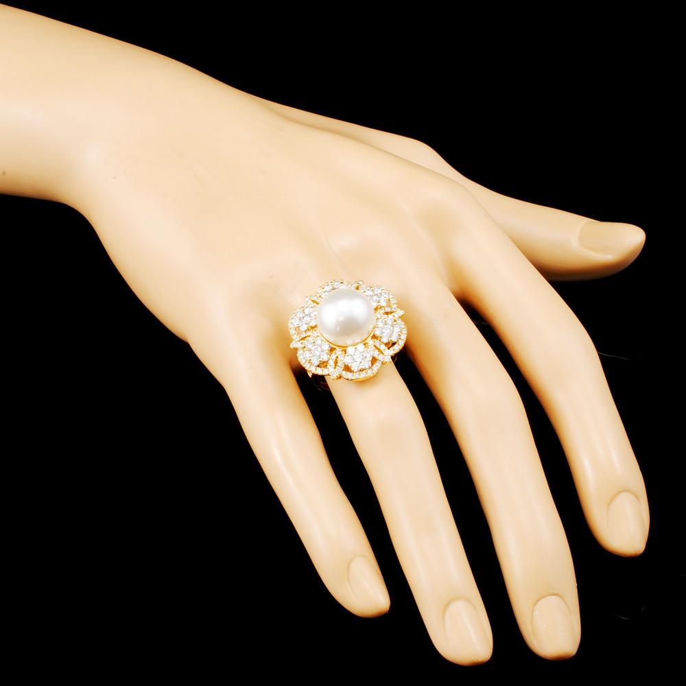 18K Gold 11.50MM Pearl & 2.18ctw Diamond Ring