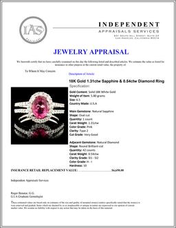 18K Gold 1.31ctw Sapphire & 0.54ctw Diamond Ring