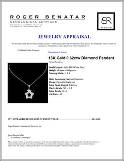 18K Gold 0.62ctw Diamond Pendant