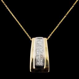 18K Gold 0.59ctw Diamond Pendant