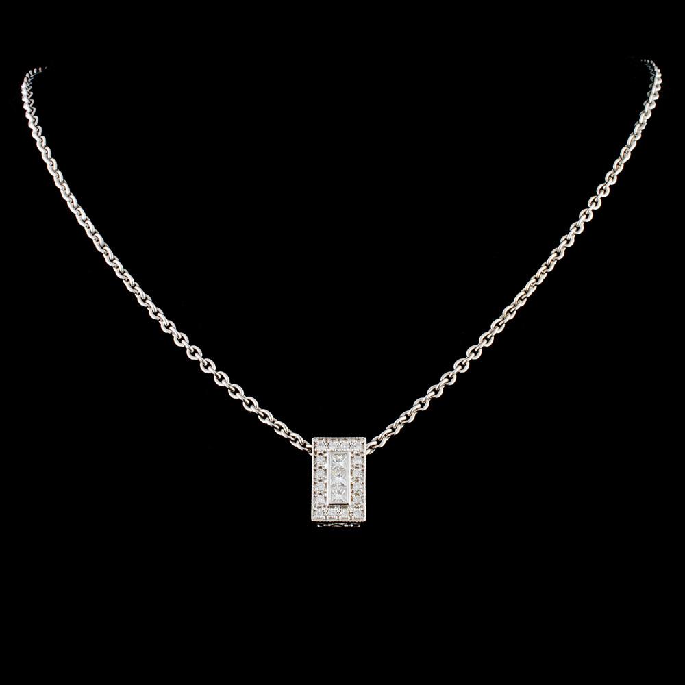 18K Gold 0.58ctw Diamond Pendant