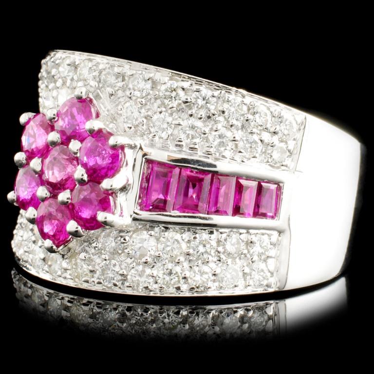 18K Gold 1.75ct Ruby & 0.84ctw Diamond Ring