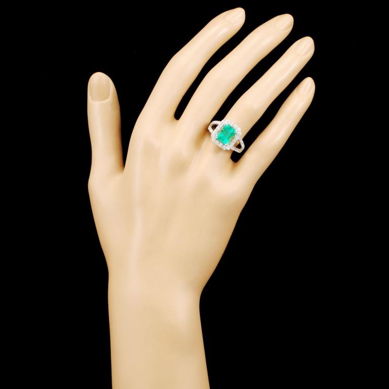 18K Gold 1.97ct Emerald & 1.19ctw Diamond Ring