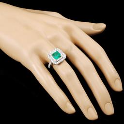 18K Gold 1.63ct Emerald & 0.98ctw Diamond Ring