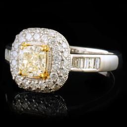 18k White Gold 1.25ctw Fancy Yellow Diamond Ring