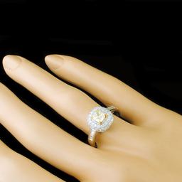 18k White Gold 1.25ctw Fancy Yellow Diamond Ring