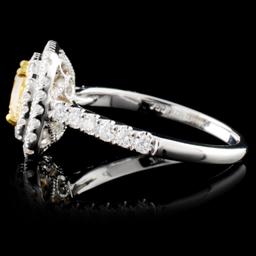 18K White Gold 1.52ctw Fancy Color Diamond Ring