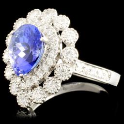 18K Gold 1.95ct Tanzanite & 0.87ctw Diamond Ring