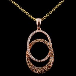 14K Rose Gold 0.62ctw Fancy Color Diamond Pendant