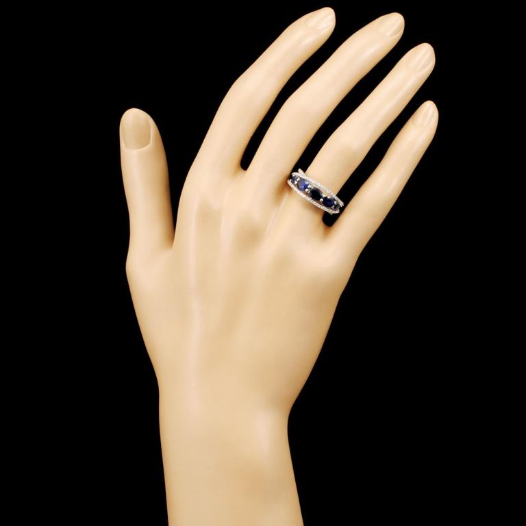 18K Gold 1.95ctw Sapphire & 0.29ctw Diamond Ring