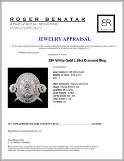 18K White Gold 1.26ct Diamond Ring