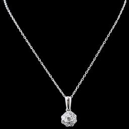 18K White Gold 0.54ctw Diamond Pendant